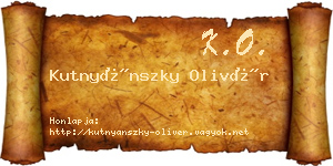 Kutnyánszky Olivér névjegykártya