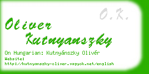 oliver kutnyanszky business card